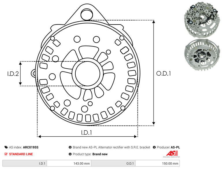 Protective Cap, alternator - ARC0195S AS-PL