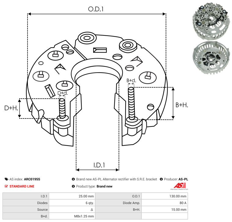 Protective Cap, alternator - ARC0195S AS-PL