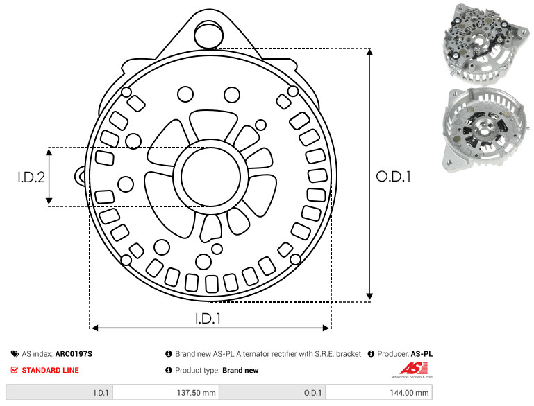 Protective Cap, alternator - ARC0197S AS-PL