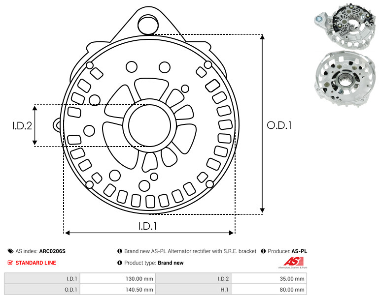 Protective Cap, alternator - ARC0206S AS-PL