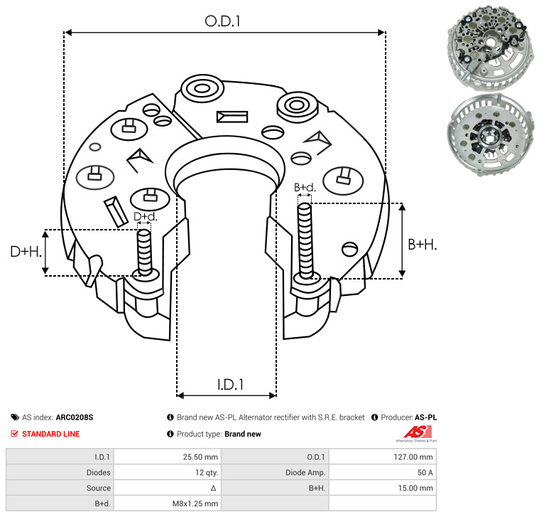 Protective Cap, alternator - ARC0208S AS-PL
