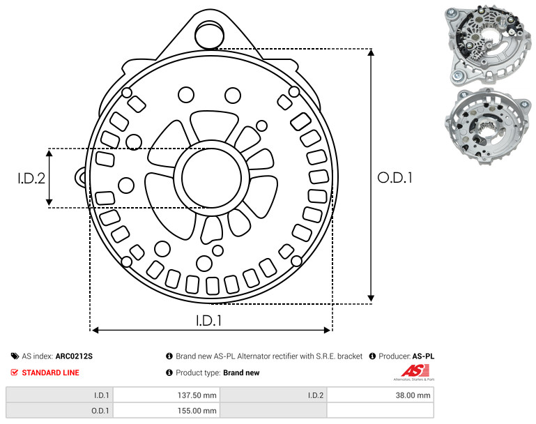 Protective Cap, alternator - ARC0212S AS-PL