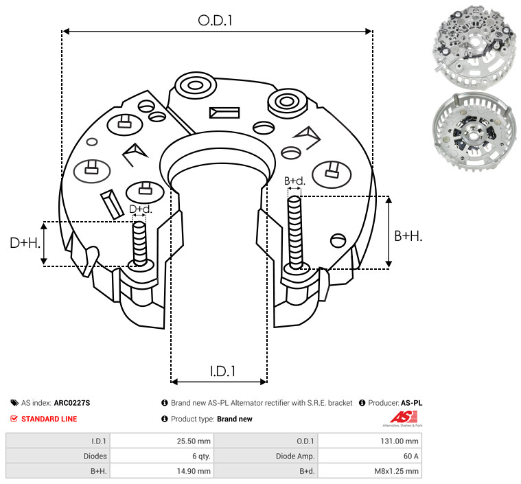 Protective Cap, alternator - ARC0227S AS-PL