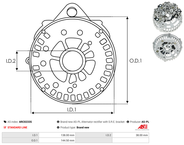 Protective Cap, alternator - ARC0233S AS-PL