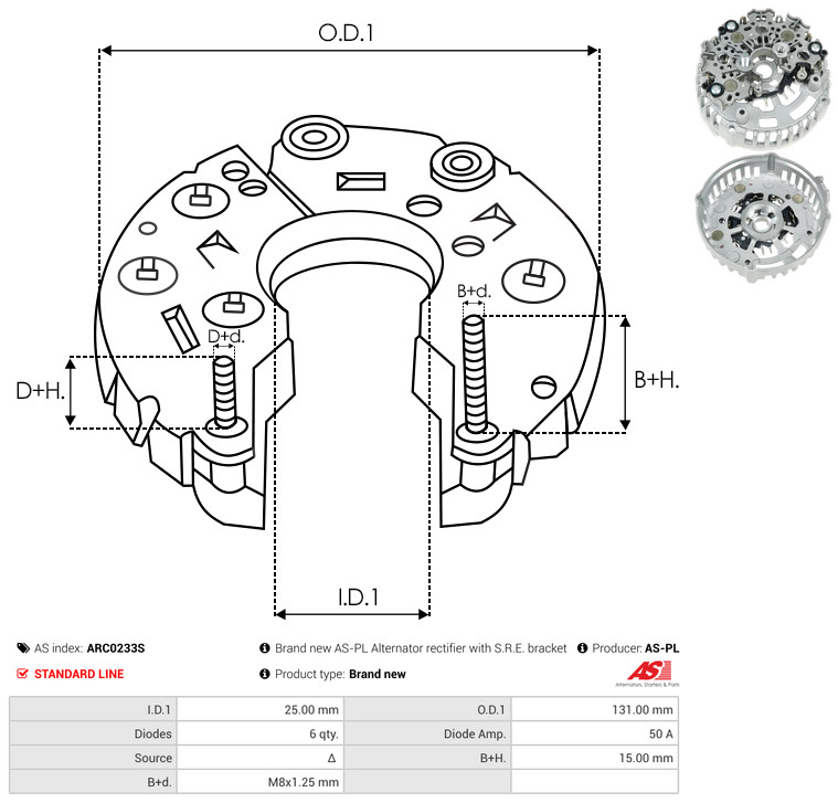Protective Cap, alternator - ARC0233S AS-PL