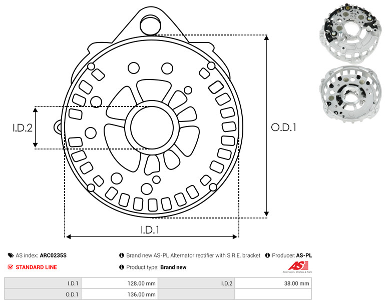 Protective Cap, alternator - ARC0235S AS-PL