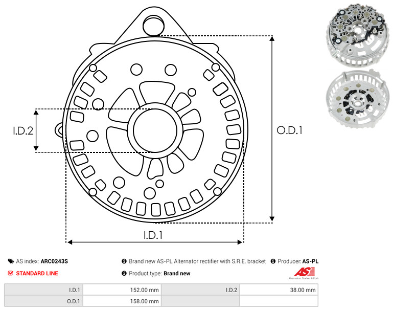 Protective Cap, alternator - ARC0243S AS-PL