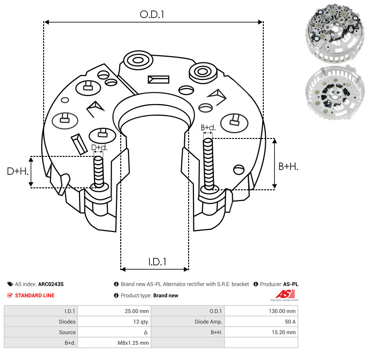 Protective Cap, alternator - ARC0243S AS-PL