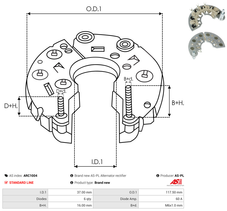 Rectifier, alternator - ARC1004 AS-PL