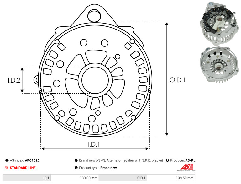 Protective Cap, alternator - ARC1026 AS-PL