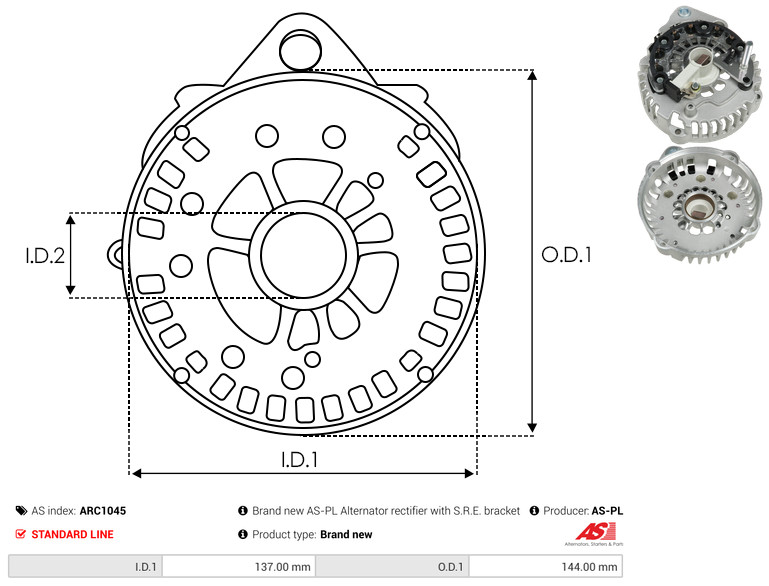 Protective Cap, alternator - ARC1045 AS-PL