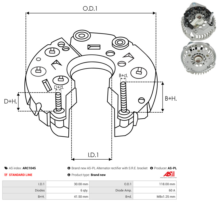 Protective Cap, alternator - ARC1045 AS-PL