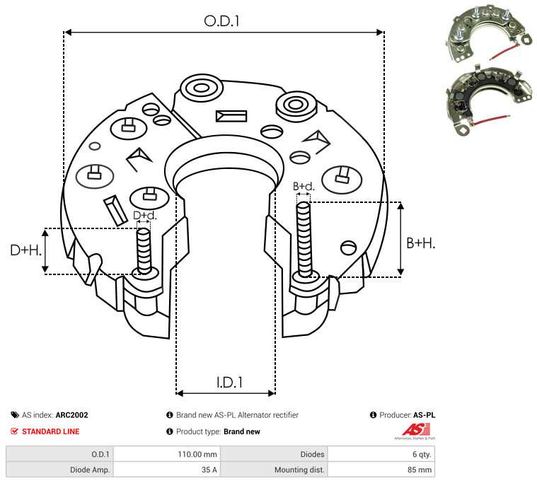 Rectifier, alternator - ARC2002 AS-PL