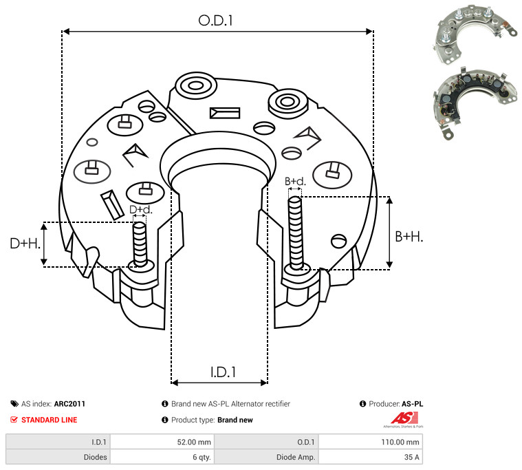 Rectifier, alternator - ARC2011 AS-PL
