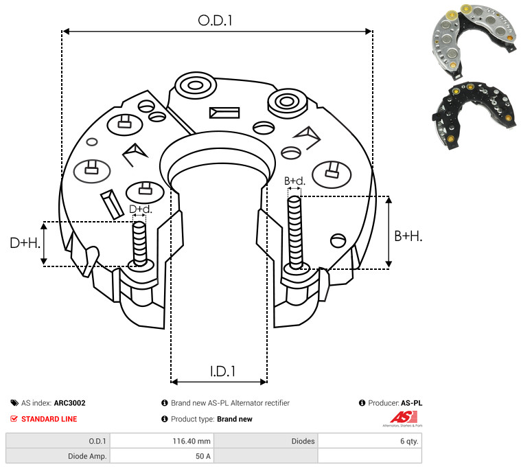 Alternator - A5096PR AS-PL