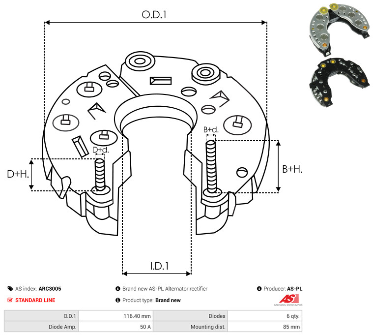 Alternator - A6269PR AS-PL