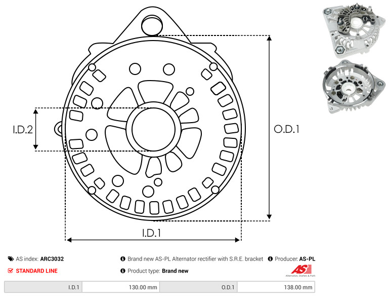 Protective Cap, alternator - ARC3032 AS-PL