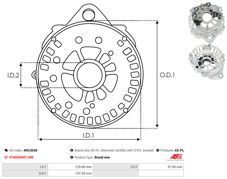 Protective Cap, alternator - ARC3038 AS-PL