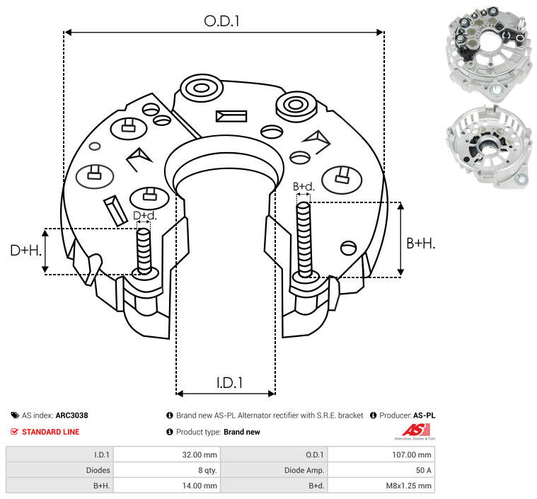 Protective Cap, alternator - ARC3038 AS-PL