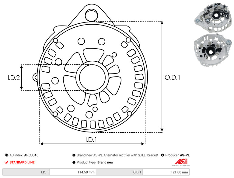 Protective Cap, alternator - ARC3045 AS-PL