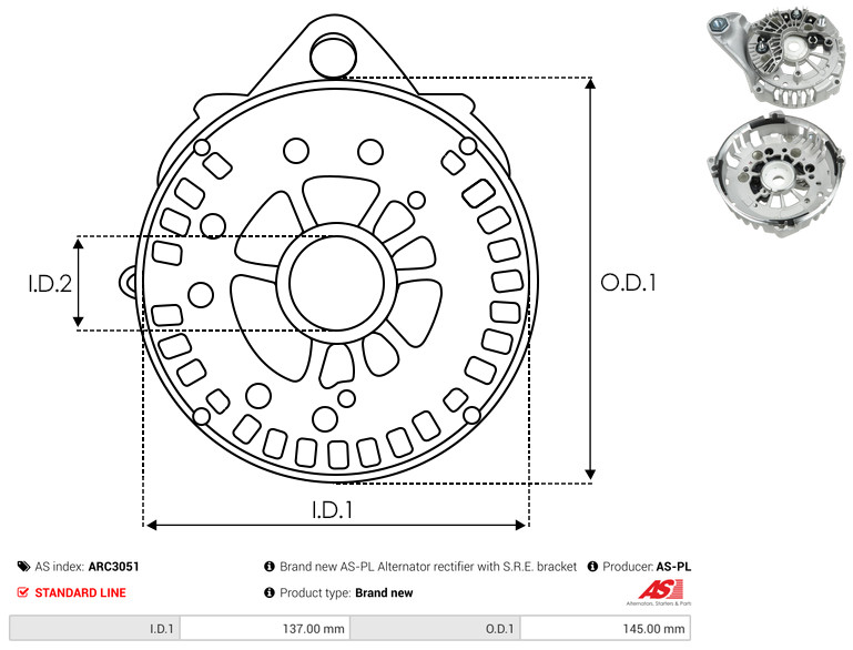 Protective Cap, alternator - ARC3051 AS-PL