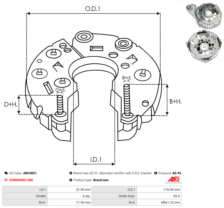 Protective Cap, alternator - ARC3051 AS-PL