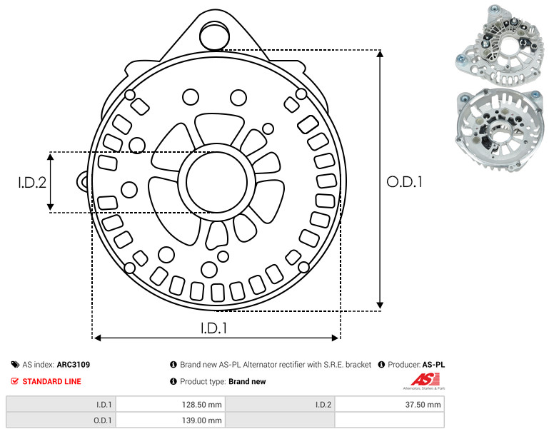 Protective Cap, alternator - ARC3109 AS-PL