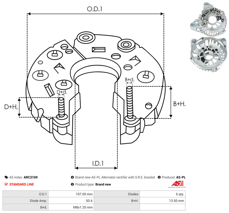 Protective Cap, alternator - ARC3109 AS-PL