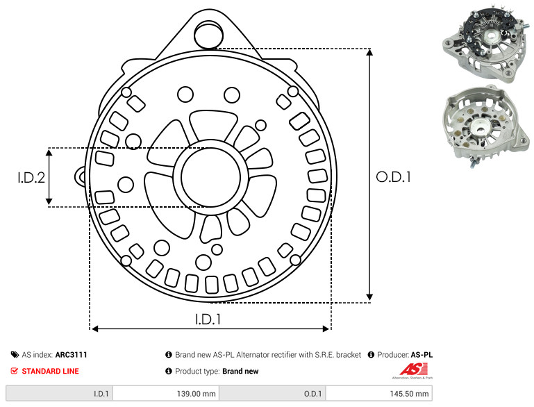 Protective Cap, alternator - ARC3111 AS-PL