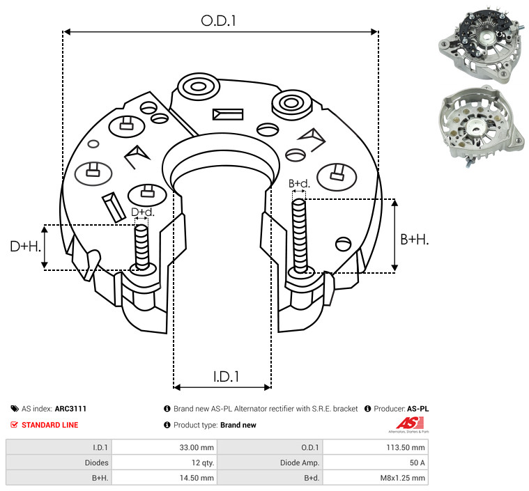 Protective Cap, alternator - ARC3111 AS-PL