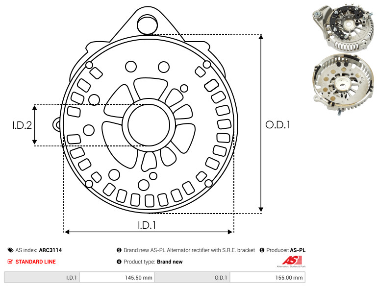 Protective Cap, alternator - ARC3114 AS-PL