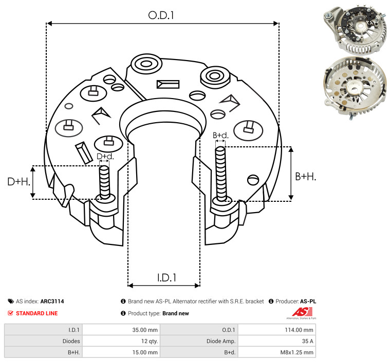 Protective Cap, alternator - ARC3114 AS-PL