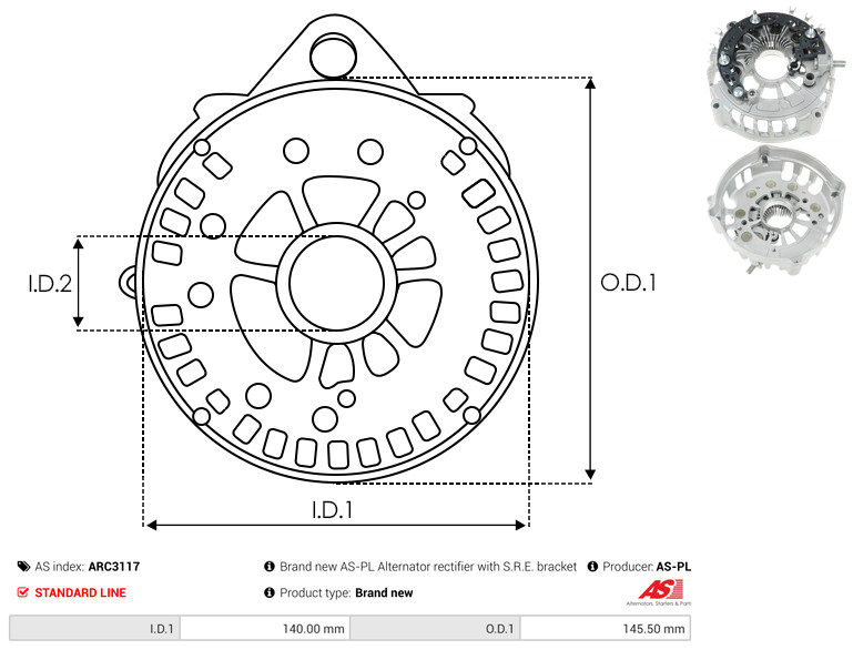 Protective Cap, alternator - ARC3117 AS-PL