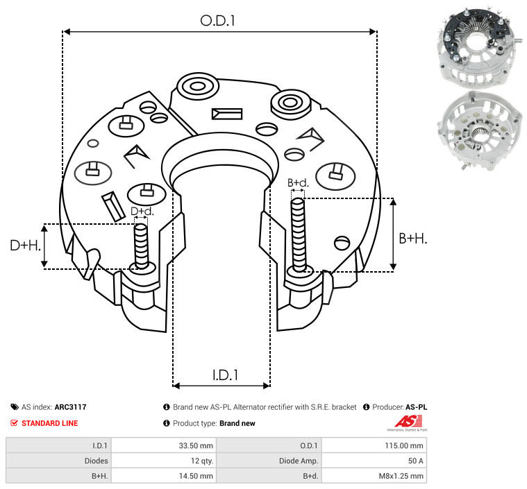 Protective Cap, alternator - ARC3117 AS-PL