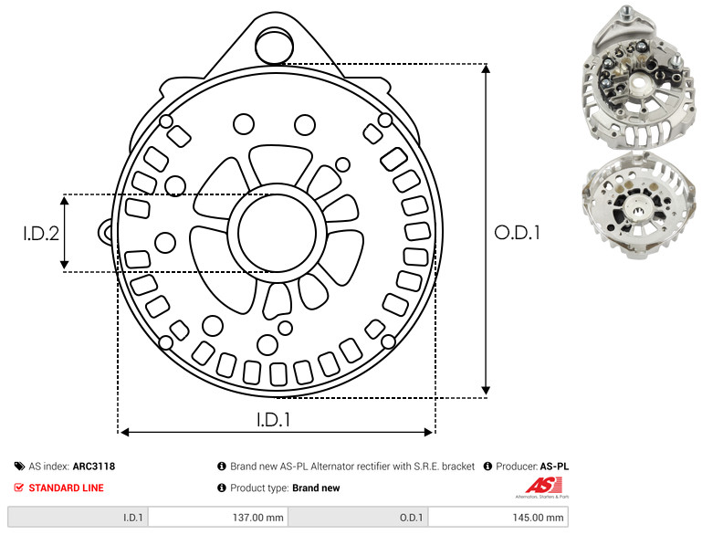 Protective Cap, alternator - ARC3118 AS-PL