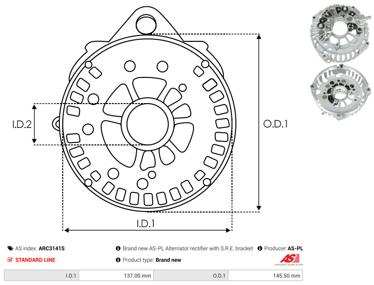 Protective Cap, alternator - ARC3141S AS-PL