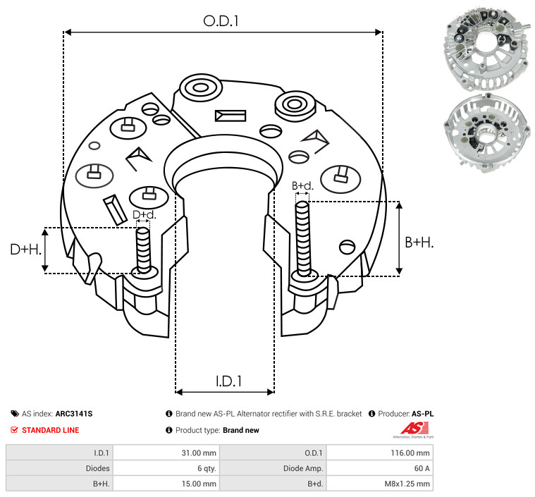 Protective Cap, alternator - ARC3141S AS-PL