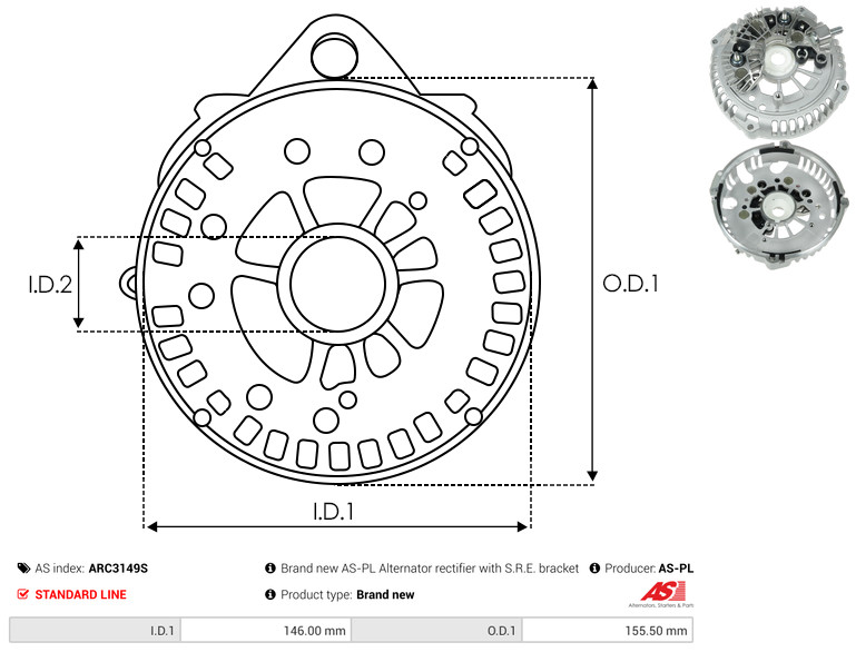 Protective Cap, alternator - ARC3149S AS-PL