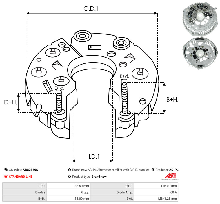 Protective Cap, alternator - ARC3149S AS-PL