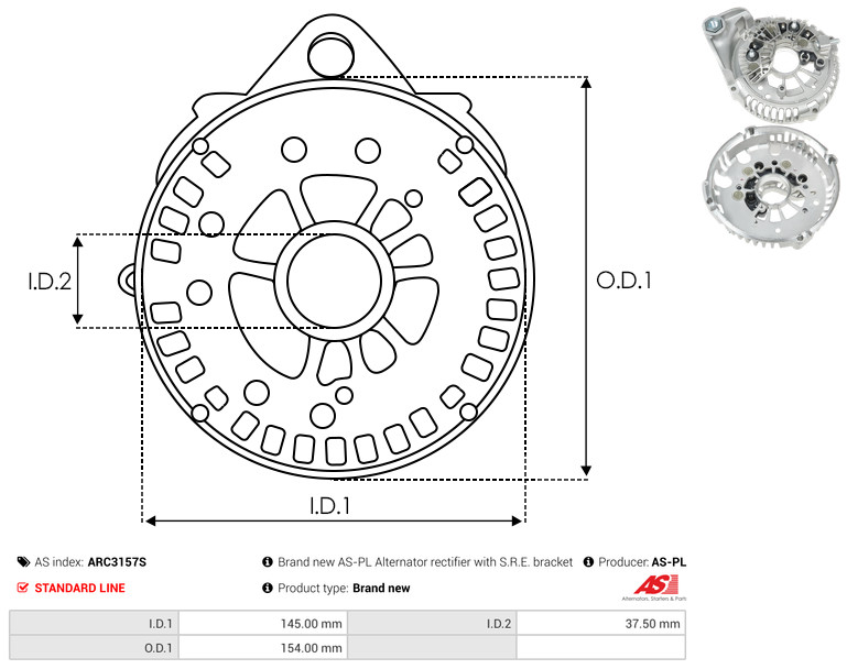 Protective Cap, alternator - ARC3157S AS-PL