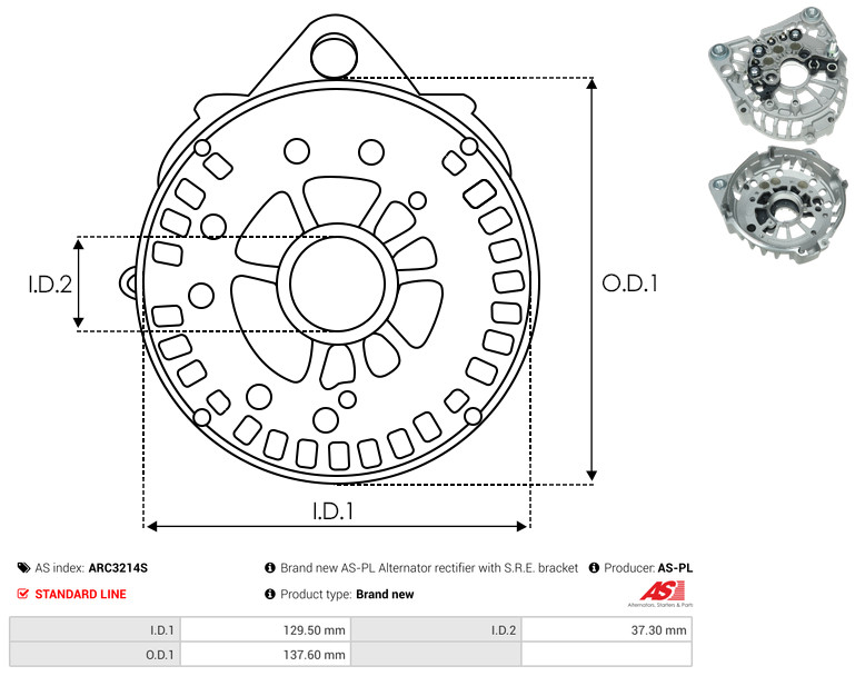 Protective Cap, alternator - ARC3214S AS-PL