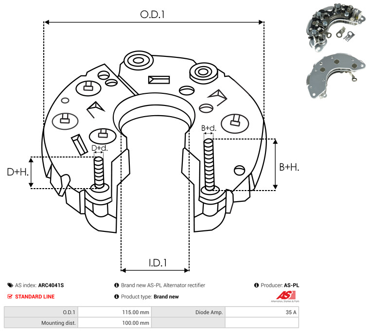 Rectifier, alternator - ARC4041S AS-PL