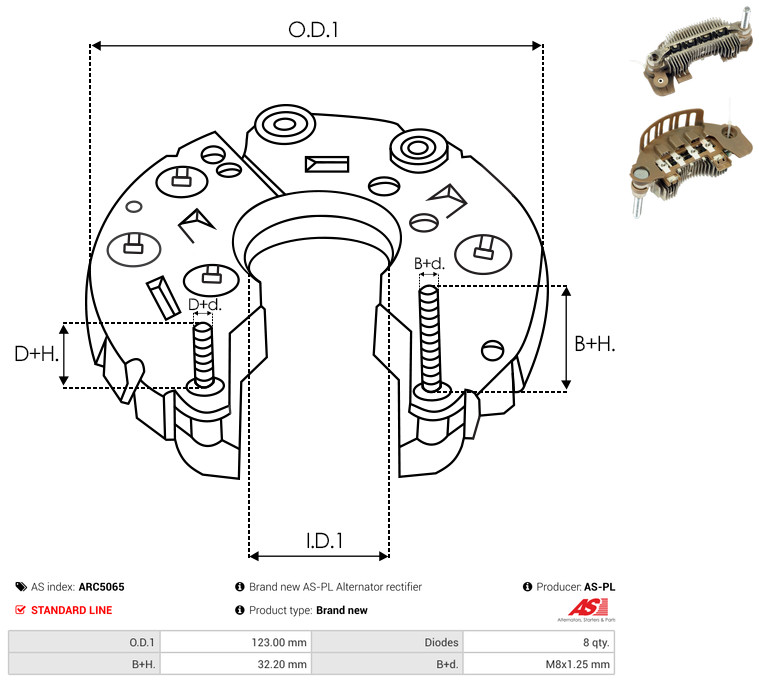 Rectifier, alternator - ARC5065 AS-PL