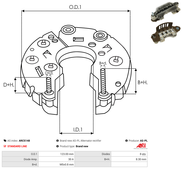 Rectifier, alternator - ARC5148 AS-PL