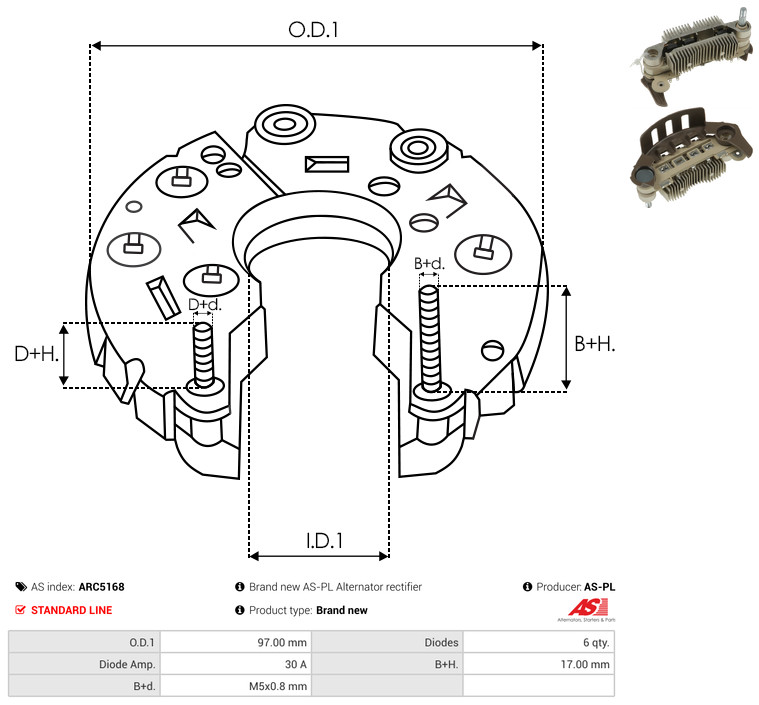 Выпрямитель, генератор - ARC5168 AS-PL