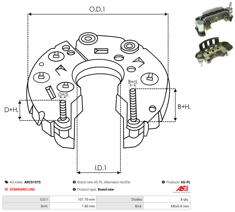 Rectifier, alternator - ARC5197S AS-PL