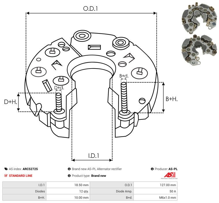 Rectifier, alternator - ARC5272S AS-PL