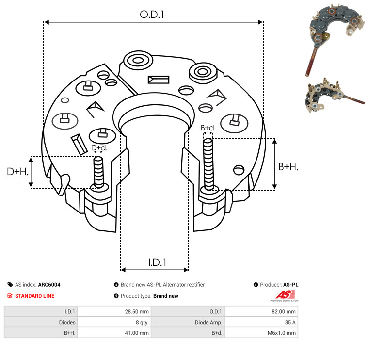 Rectifier, alternator - ARC6004 AS-PL