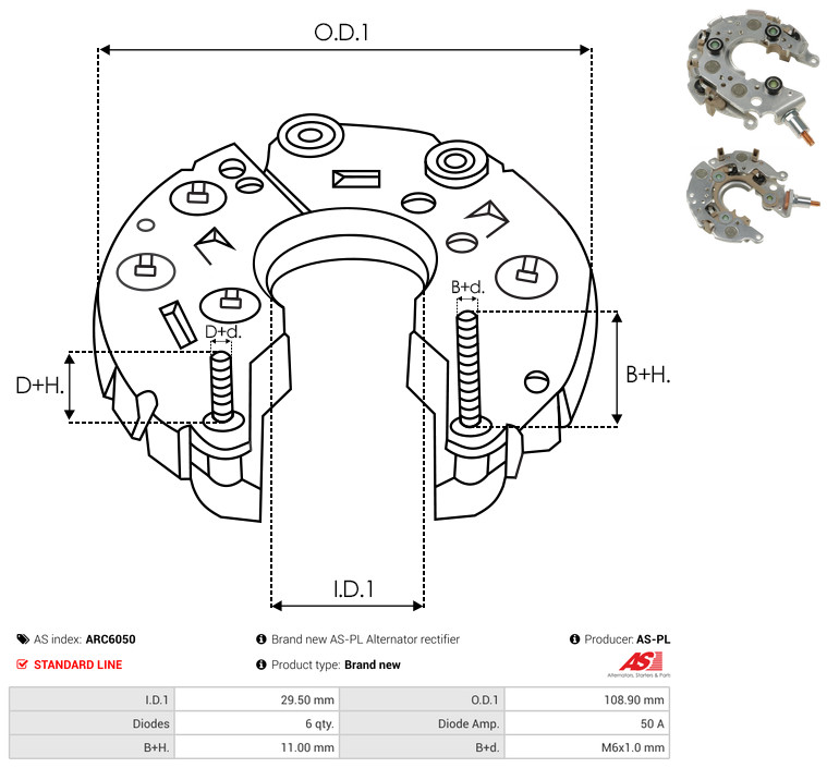 Raddrizzatore, Alternatore - ARC6050 AS-PL