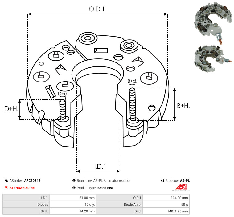 Rectifier, alternator - ARC6084S AS-PL